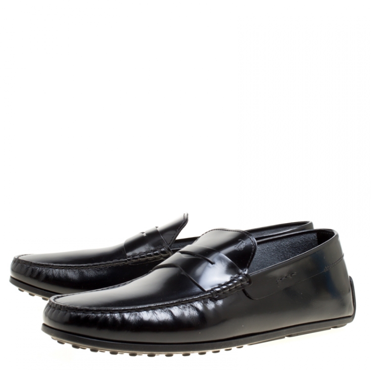 مملوكة مسبقًا Tod's Black Leather Penny Loafers Size 45.5