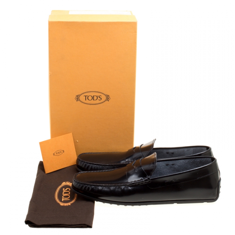 مملوكة مسبقًا Tod's Black Leather Penny Loafers Size 45.5