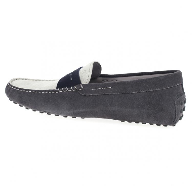 Pre Owned Tod's Colorblock Suede Penny Loafers Size 42