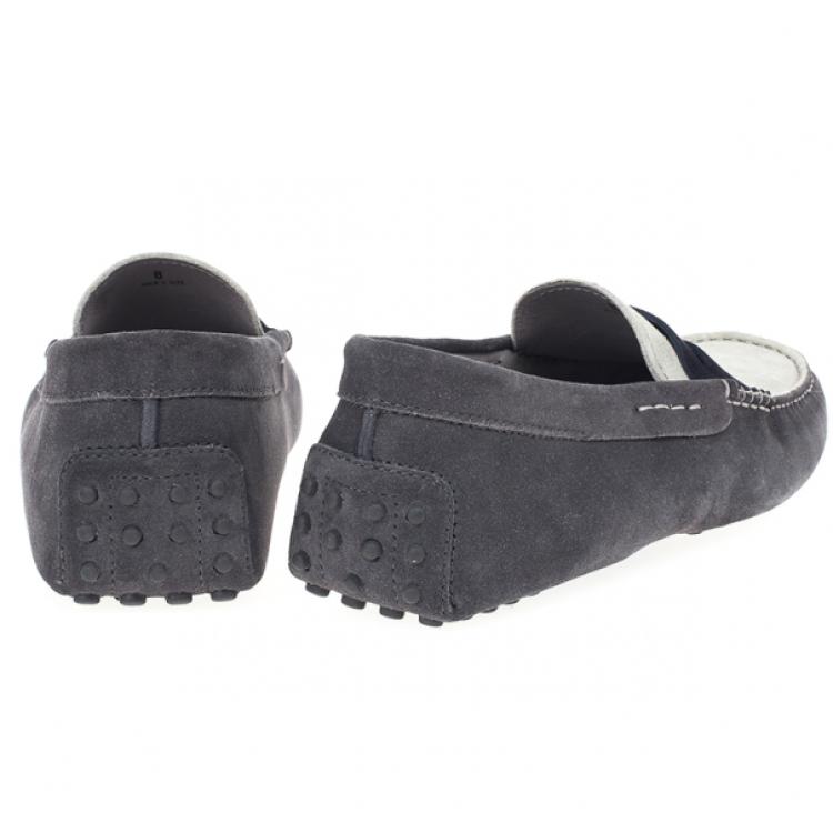 Pre Owned Tod's Colorblock Suede Penny Loafers Size 42