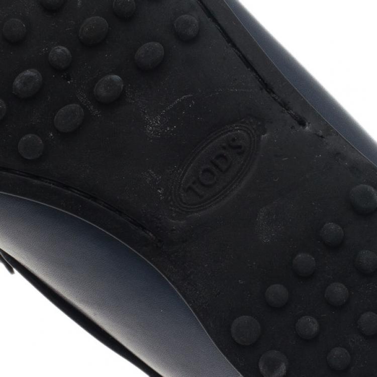 Pre Owned Tod's Navy Blue Leather Penny Loafers Size 43