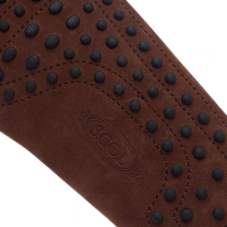 Pre Owned Tod's Brown Suede Bow Loafers Size 42.5