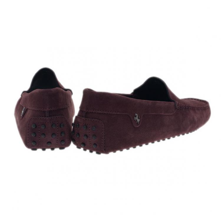 Pre Owned Tod’s for Ferrari Brown Suede Limited Edition Gommino Loafers Size 42.5