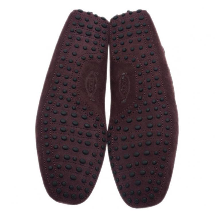 Pre Owned Tod’s for Ferrari Brown Suede Limited Edition Gommino Loafers Size 42.5