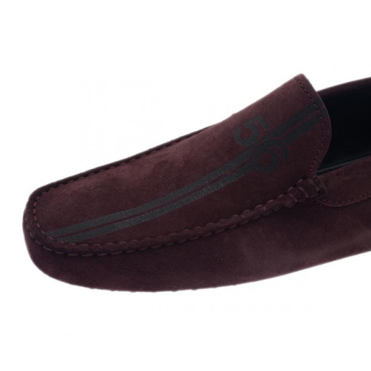 Pre Owned Tod’s for Ferrari Brown Suede Limited Edition Gommino Loafers Size 42.5
