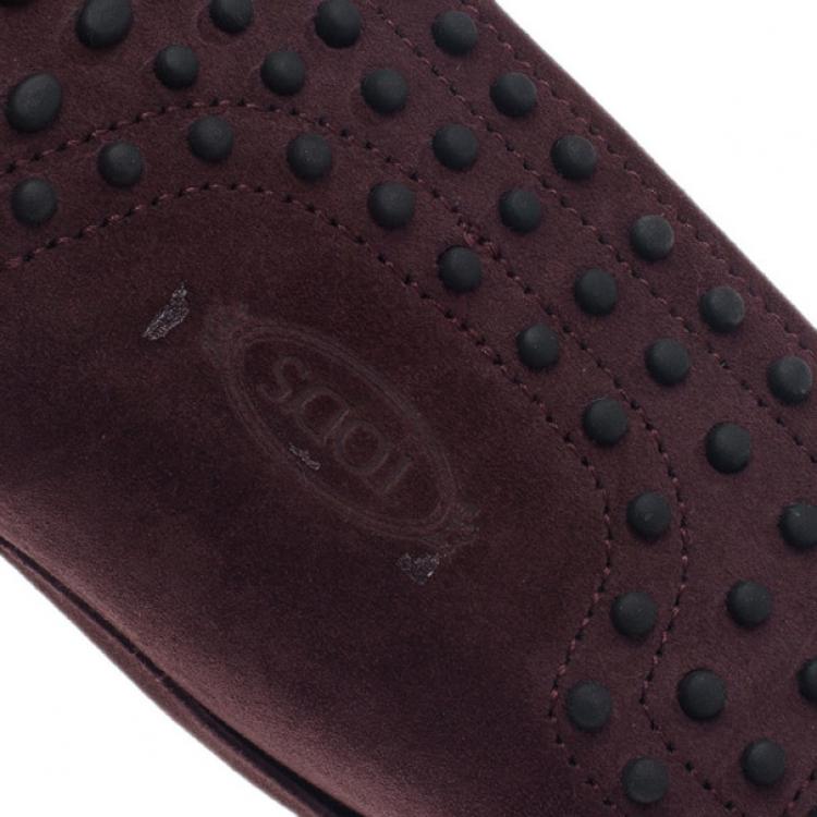 Pre Owned Tod’s for Ferrari Brown Suede Limited Edition Gommino Loafers Size 42.5