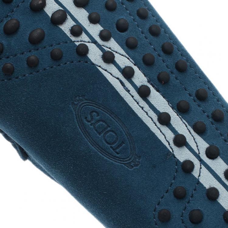 Pre Owned Tod’s for Ferrari Blue Suede Limited Edition Gommino Loafers Size 42