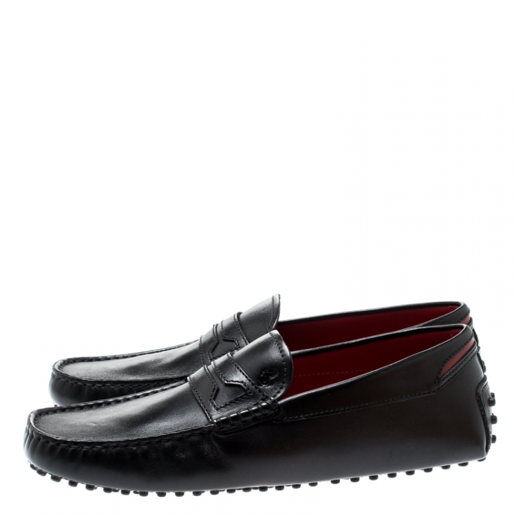 مملوكة مسبقًا Tod's For Ferrari Black Leather Loafers Size 41
