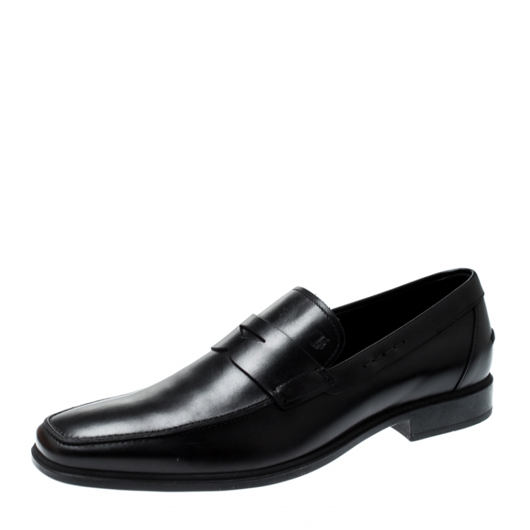Pre Owned Tod’s Black Leather Penny Loafers Size 42.5