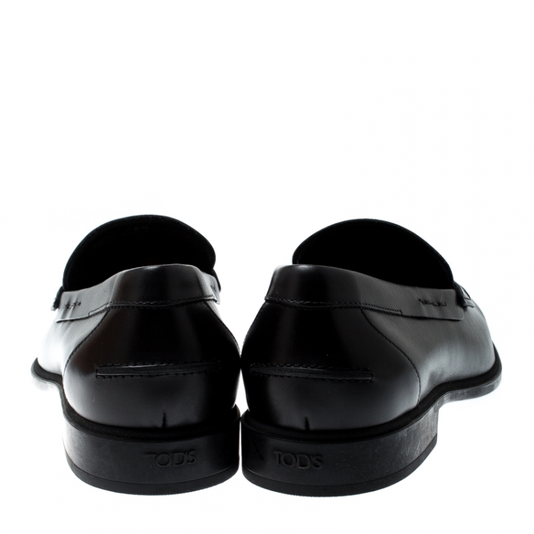 Pre Owned Tod’s Black Leather Penny Loafers Size 42.5