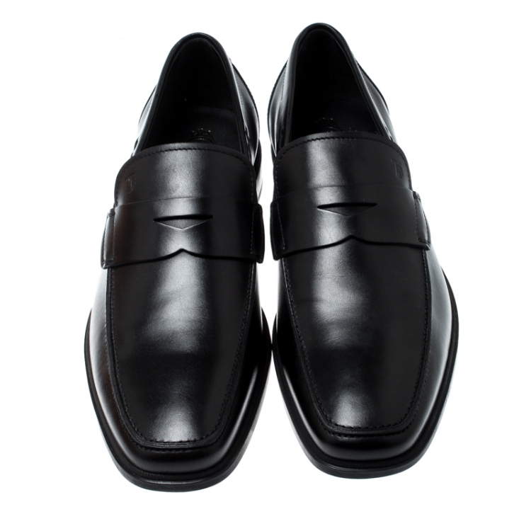 Pre Owned Tod’s Black Leather Penny Loafers Size 42.5