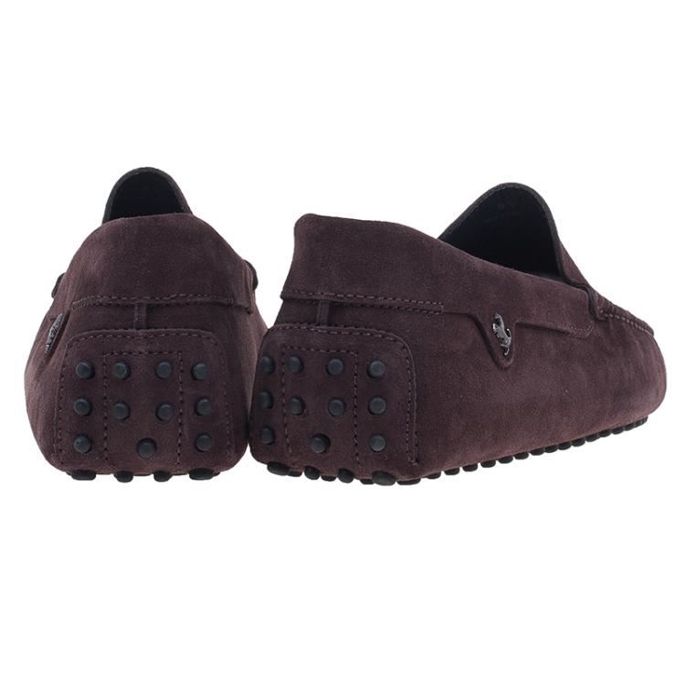 Pre Owned Tod’s for Ferrari Brown Suede No.56 Limited Edition Gommino Loafers Size 42.5
