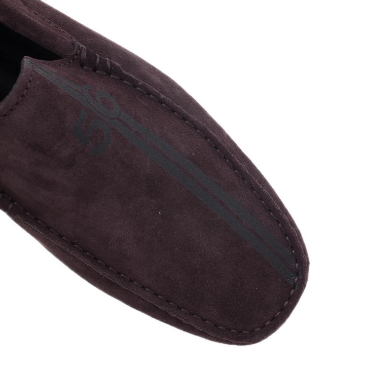 Pre Owned Tod’s for Ferrari Brown Suede No.56 Limited Edition Gommino Loafers Size 42.5