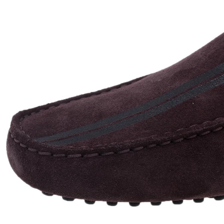 Pre Owned Tod’s for Ferrari Brown Suede No.56 Limited Edition Gommino Loafers Size 42.5