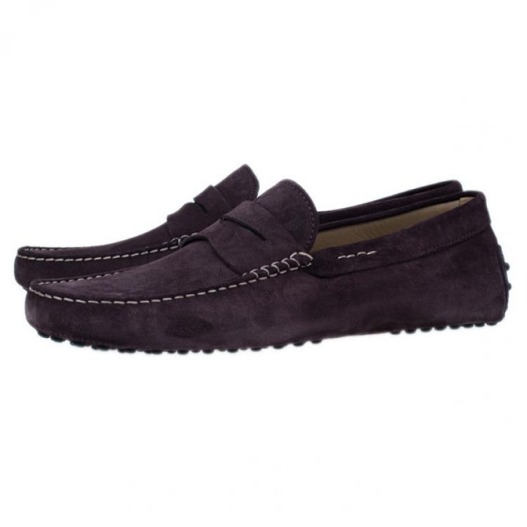 Pre Owned Tod's Brown Suede Penny Loafers Size 43.5