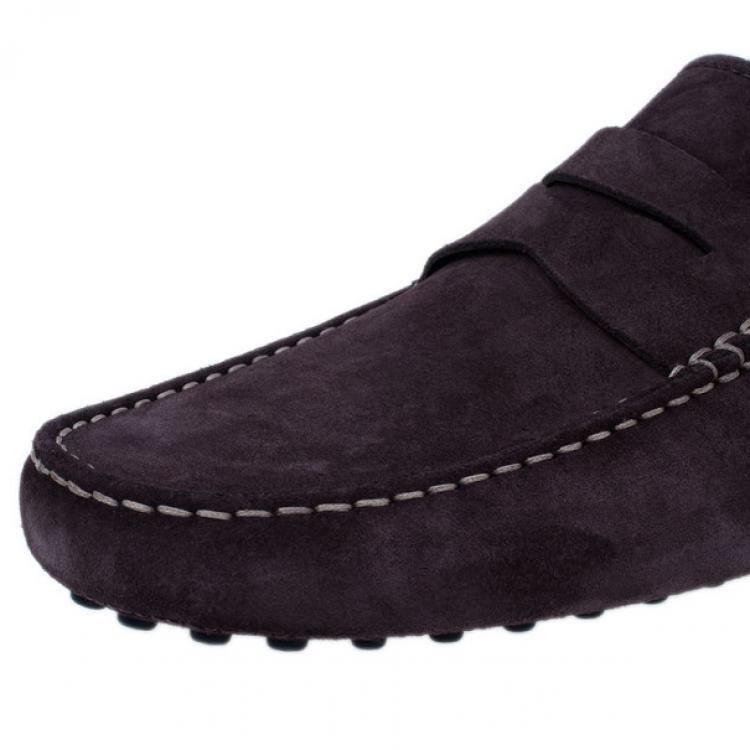 Pre Owned Tod's Brown Suede Penny Loafers Size 43.5