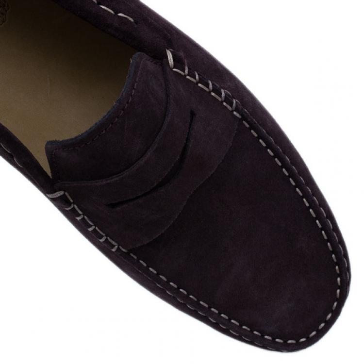 Pre Owned Tod's Brown Suede Penny Loafers Size 43.5