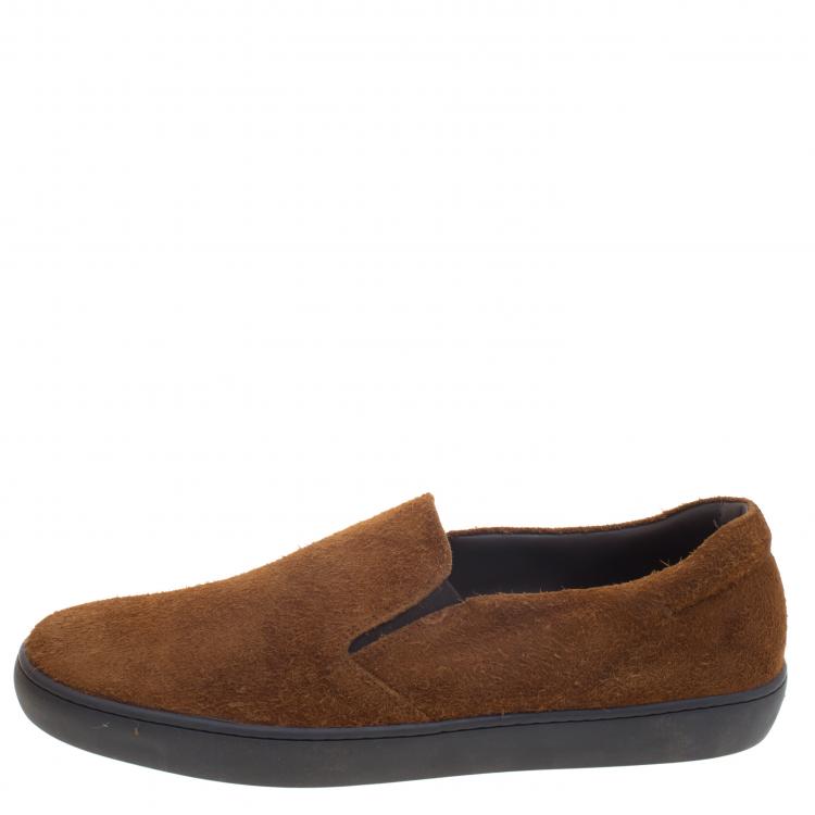 Pre Owned Tod's Brown Suede Slip On Sneakers Size 44.5