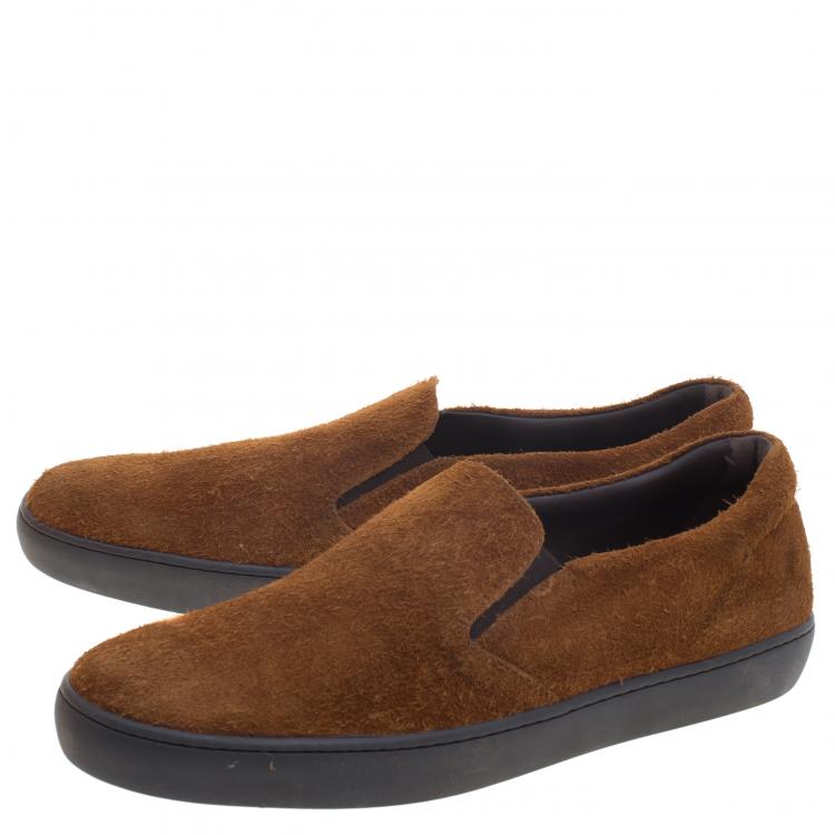 Pre Owned Tod's Brown Suede Slip On Sneakers Size 44.5