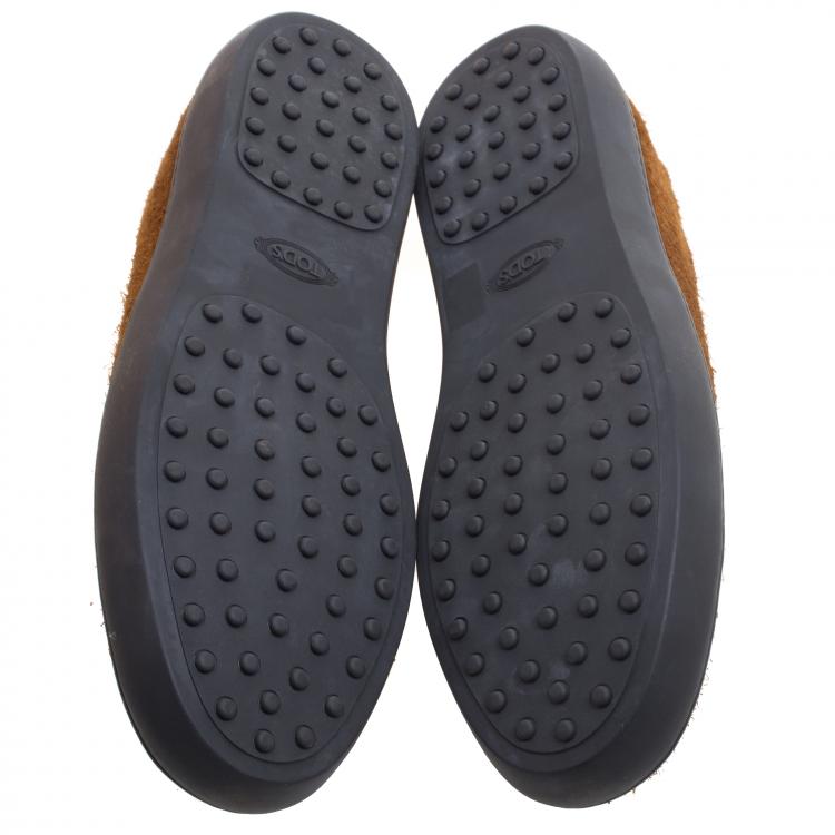 Pre Owned Tod's Brown Suede Slip On Sneakers Size 44.5