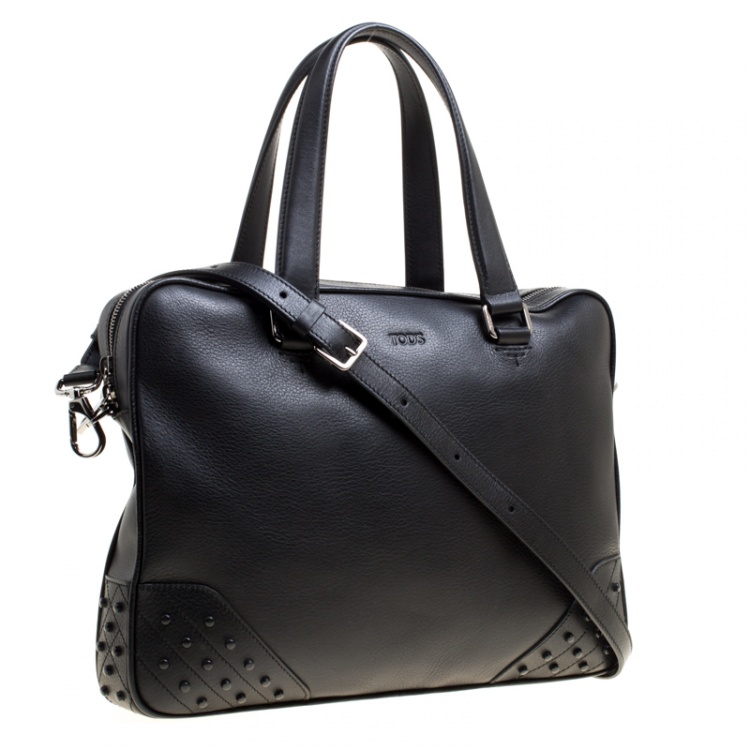 Pre Owned Tod's Black Leather Briefcase 