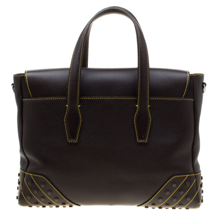Pre Owned Tod's Dark Brown Leather Envelope Bag