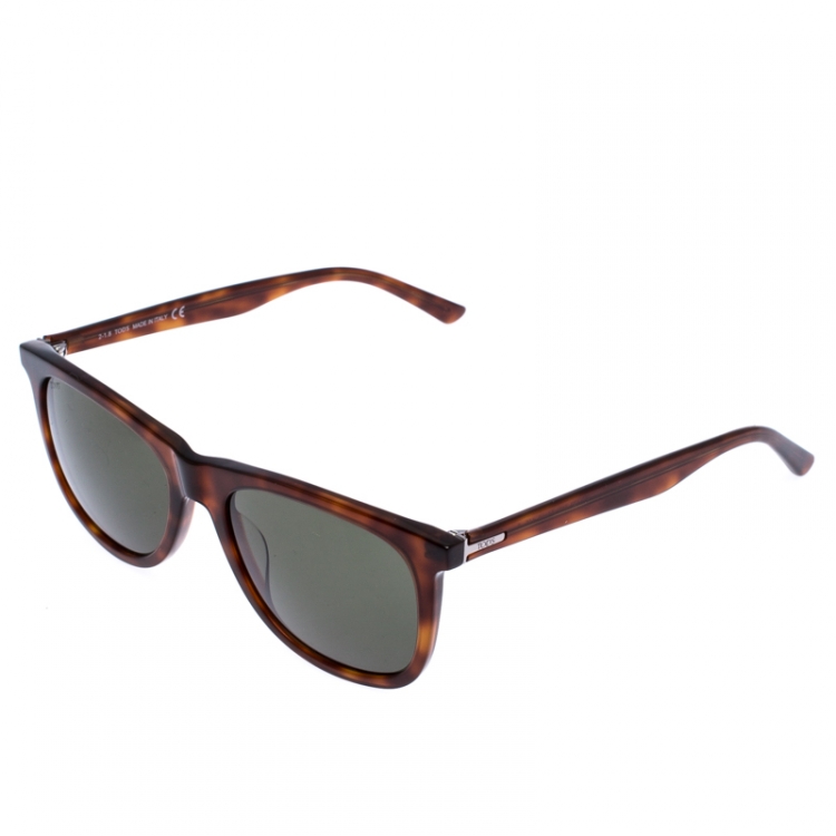 Pre Owned Tod's Brown/Green Lens TO 178 Wayfarer Sunglasses