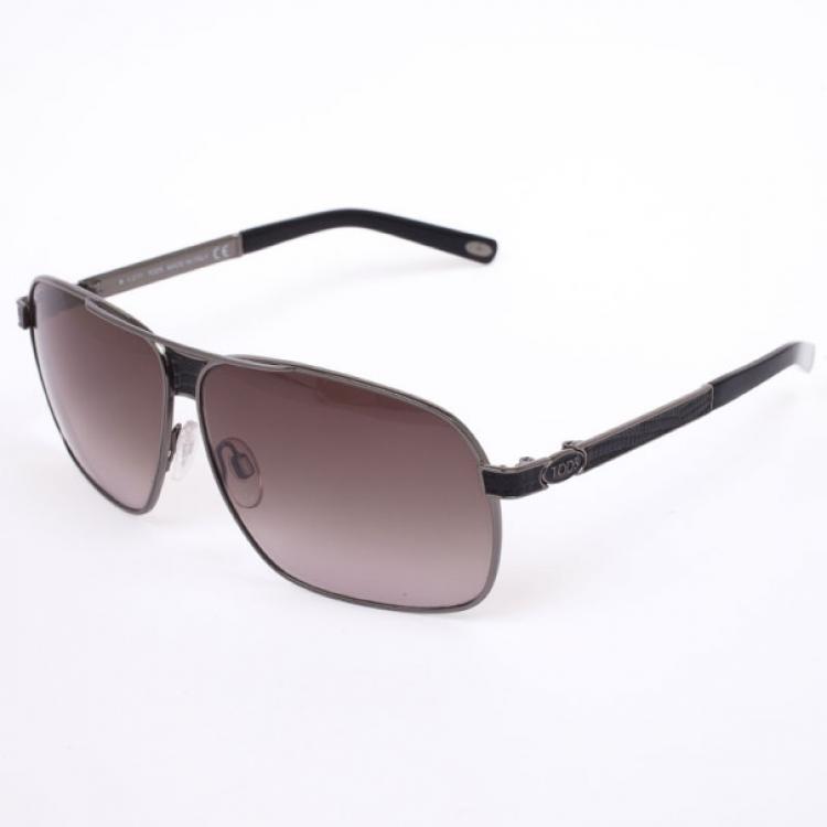 Pre Owned Tod's Black TO0024 Men Aviators