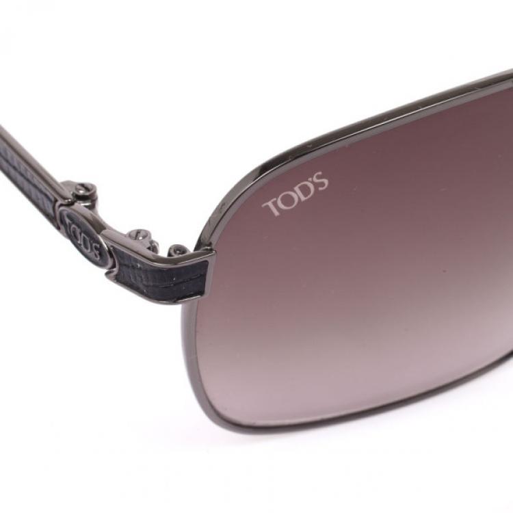 Pre Owned Tod's Black TO0024 Men Aviators