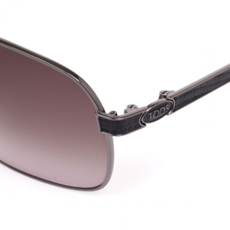 Pre Owned Tod's Black TO0024 Men Aviators