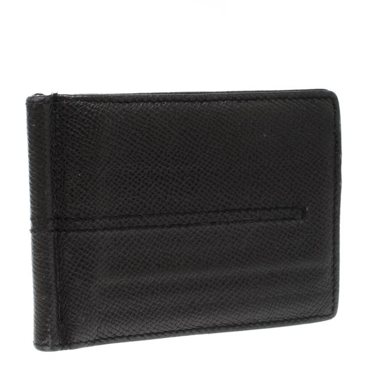 Pre Owned Tod's Dark Grey Leather Money Clip Wallet