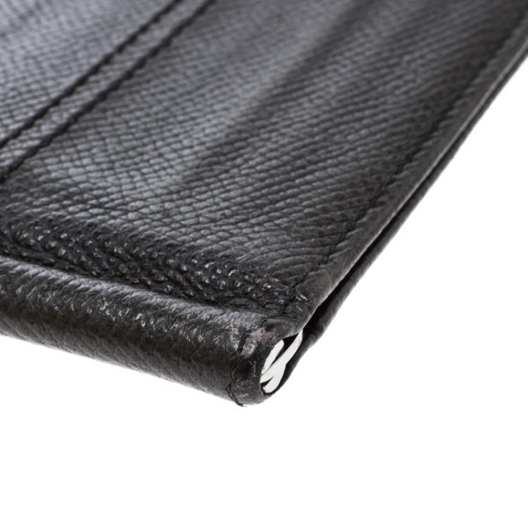 Pre Owned Tod's Dark Grey Leather Money Clip Wallet