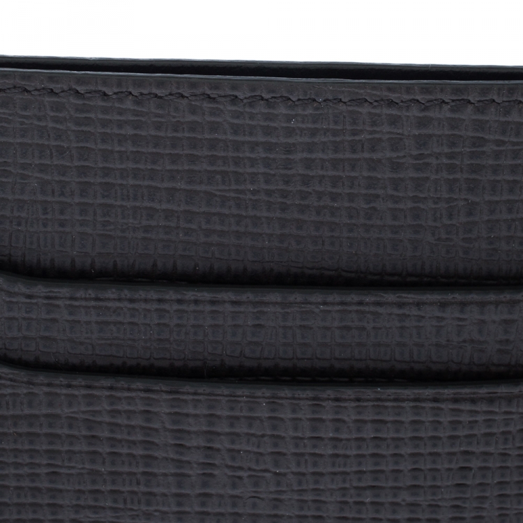 Pre Owned Tod's Dark Grey Textured Leather Cardholder 