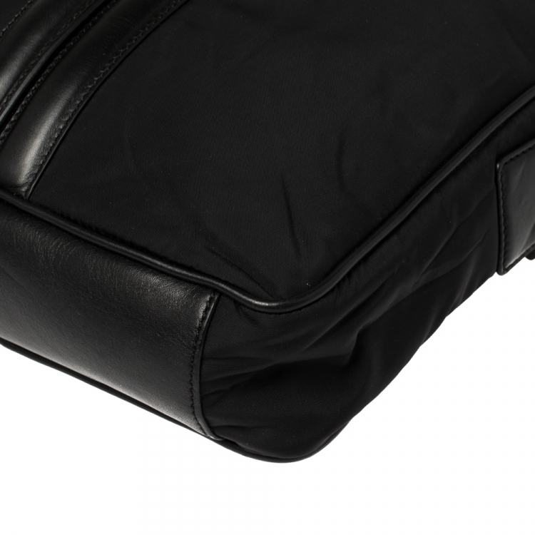 Pre Owned Tod's Black Nylon and Leather Pocket Messenger Bag