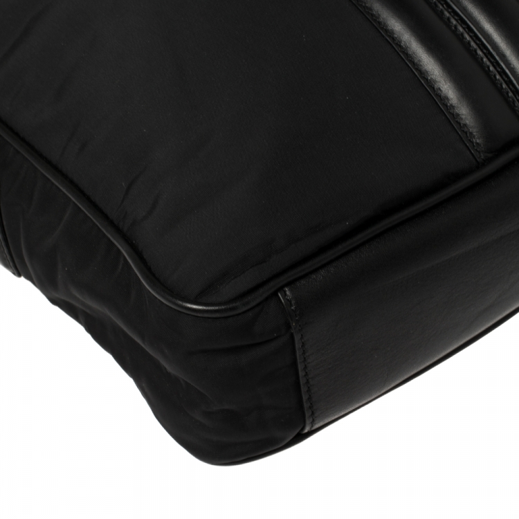 Pre Owned Tod's Black Nylon and Leather Pocket Messenger Bag