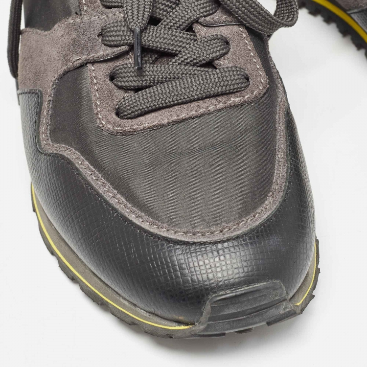 Pre Owned Tod's Tricolor Leather and Satin Lace Up Sneakers Size 41 