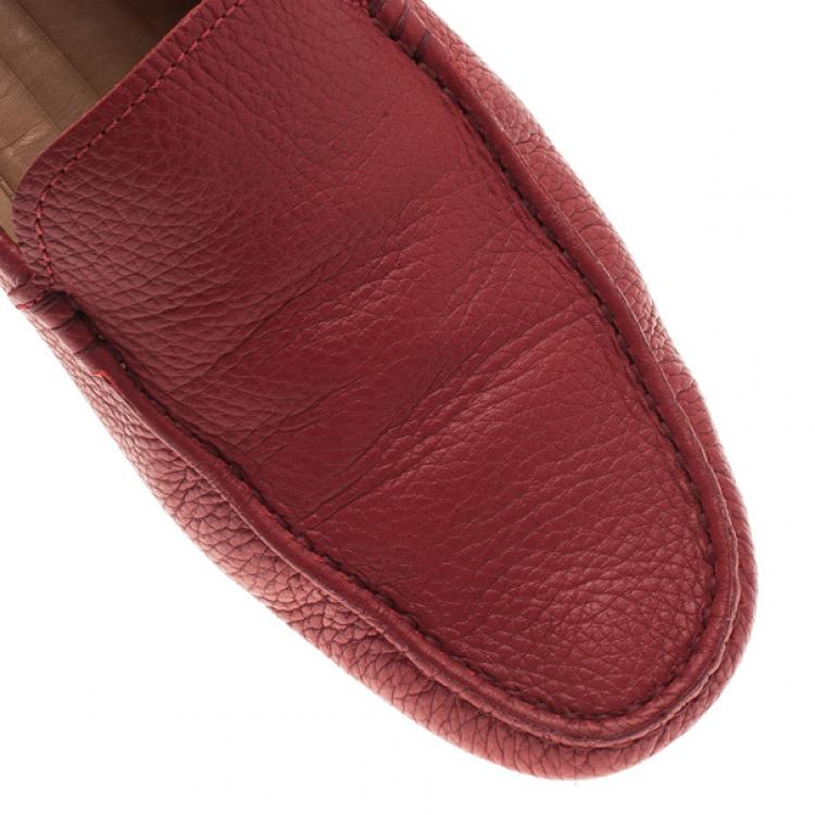 Pre Owned Tod's for Ferrari Red Leather Loafers Size 40