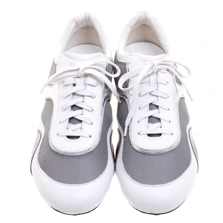 Pre Owned Tod's Tricolor Leather And Mesh Sneakers Size 45