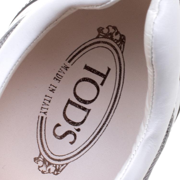 Pre Owned Tod's Tricolor Leather And Mesh Sneakers Size 45