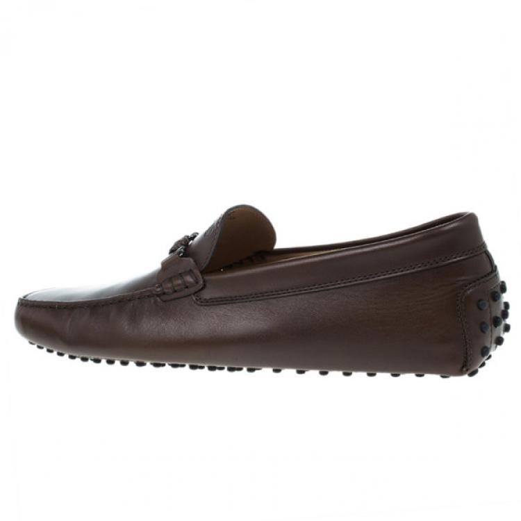 Pre Owned Tod's Brown Leather Loafers Size 46