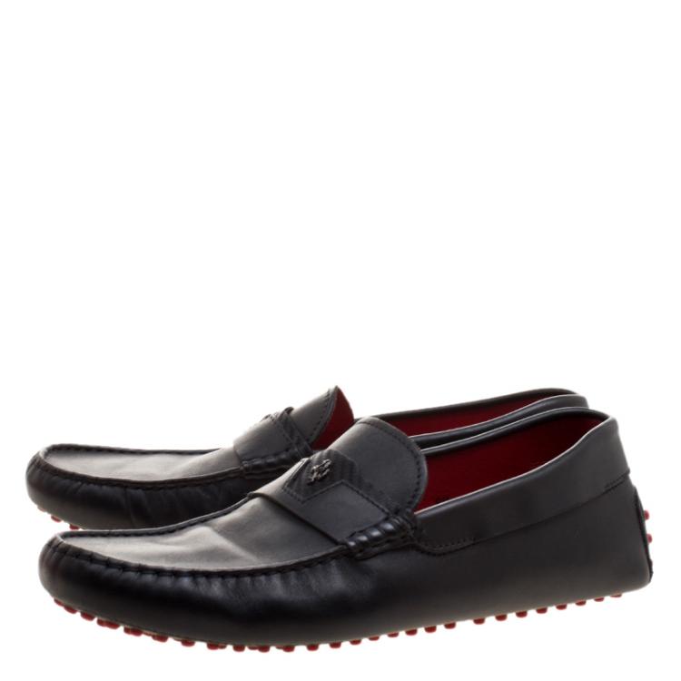 مملوكة مسبقًا Tod's for Ferrari Black Leather Loafers Size 42.5