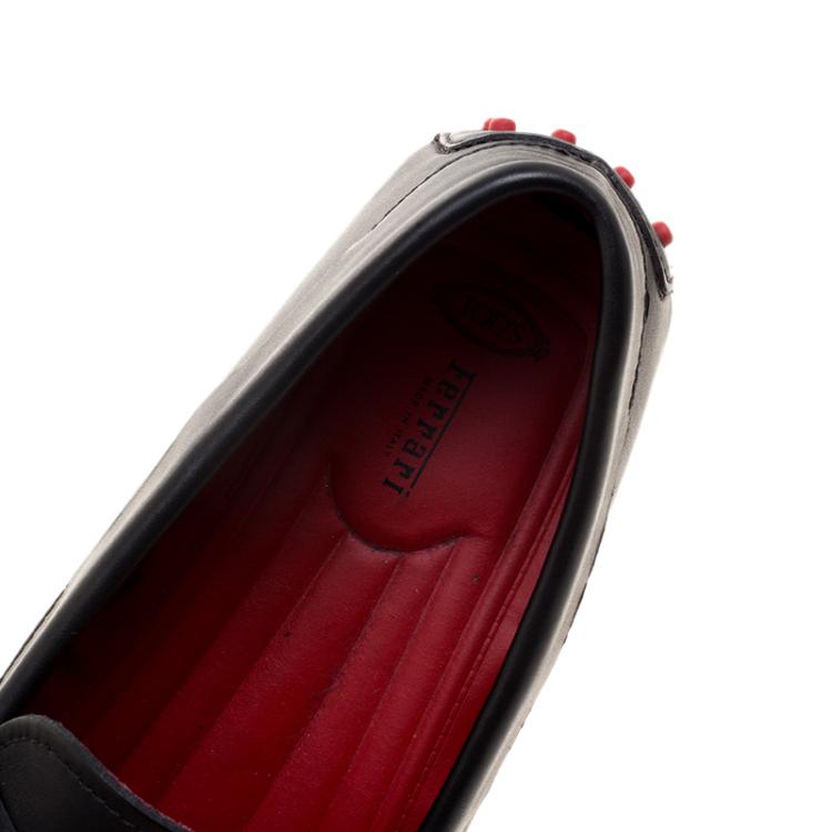 مملوكة مسبقًا Tod's for Ferrari Black Leather Loafers Size 42.5
