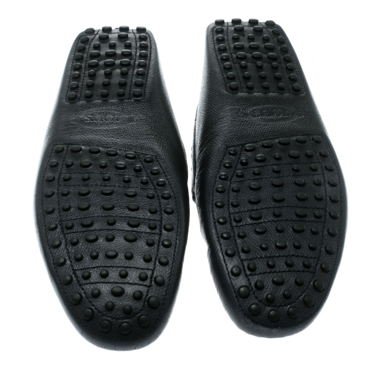 Pre Owned Tod's Dark Blue Leather Penny Moccasins Size 42.5