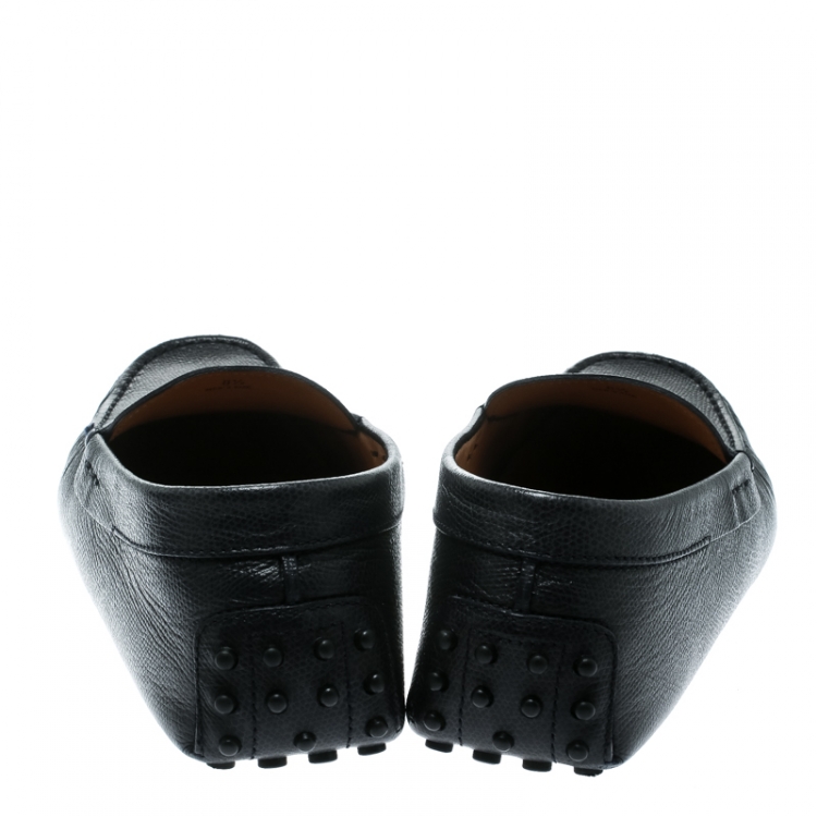 Pre Owned Tod's Dark Blue Leather Penny Moccasins Size 42.5