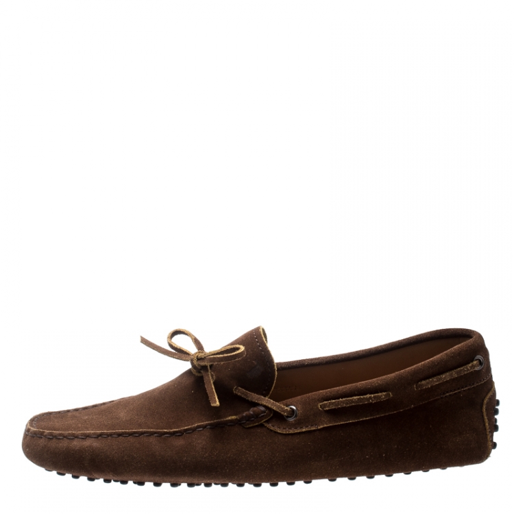 مملوكة مسبقًا Tod's Two Tone Suede Bow Detail Driving Loafers Size 43