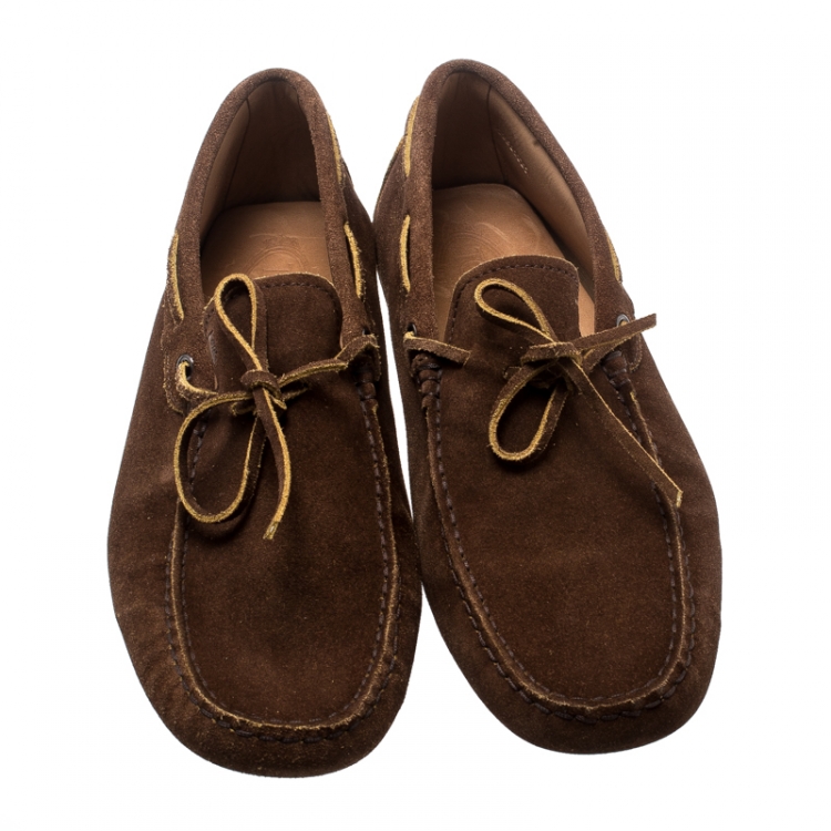 مملوكة مسبقًا Tod's Two Tone Suede Bow Detail Driving Loafers Size 43