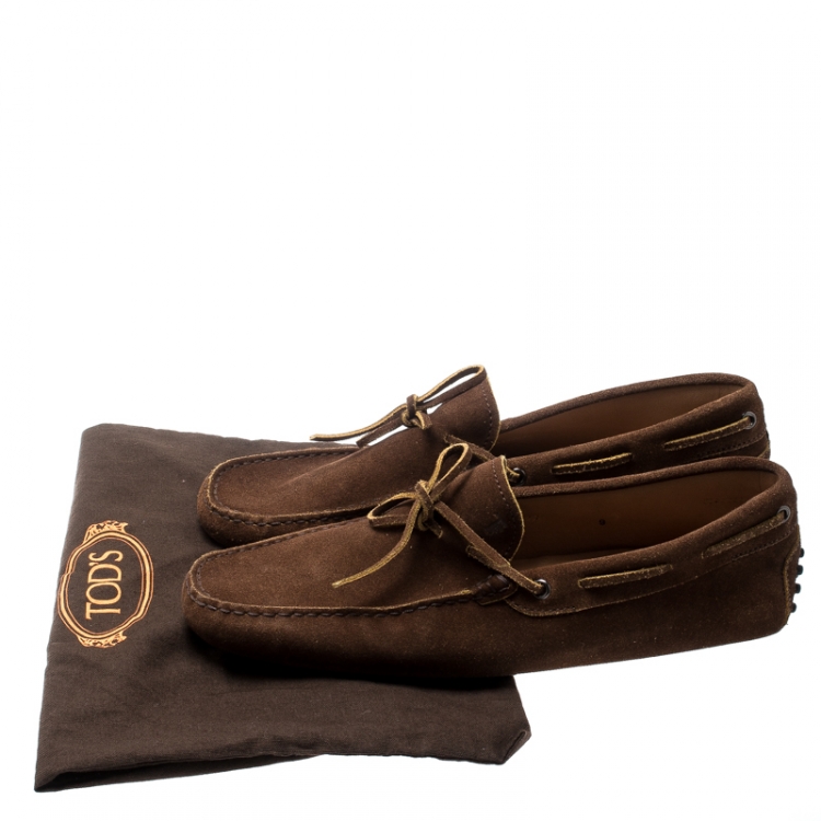مملوكة مسبقًا Tod's Two Tone Suede Bow Detail Driving Loafers Size 43
