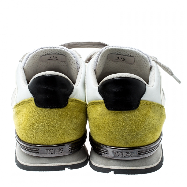Pre Owned Tod's Tricolor Nylon Fabric And Suede Sneakers Size 46.5