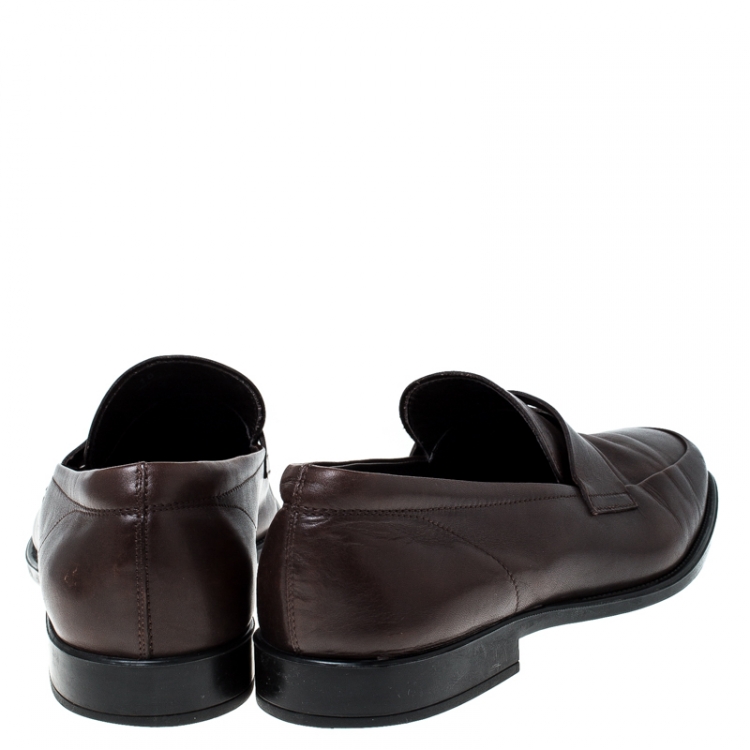 مملوكة مسبقًا Tod's Brown Leather Penny Loafers Size 44.5