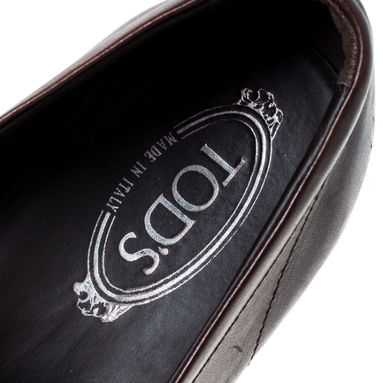 مملوكة مسبقًا Tod's Brown Leather Penny Loafers Size 44.5